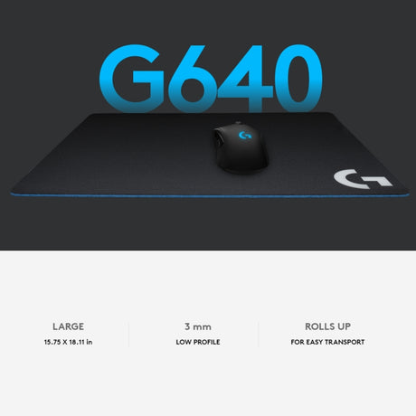 Logitech G640 Cloth Soft E-sport Gaming Mouse Pad, Size: 46 x 40cm, G640 Cloth Soft - LYDARZ