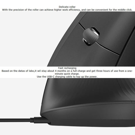 Logitech MX Vertical 4000DPI Wireless Ergonomic Vertical Optical Mouse with USB-C - LYDARZ