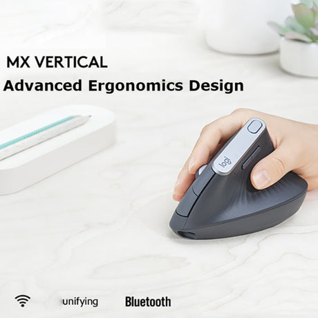 Logitech MX Vertical 4000DPI Wireless Ergonomic Vertical Optical Mouse with USB-C - LYDARZ