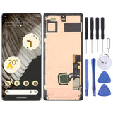Pantalla LCD original para Google Pixel 7 Pro GP4BC GE2AE, ensamblaje completo con marco y cable flexible para huella dactilar. Compatible con Google Pixel 7 Pro (original con huella dactilar).