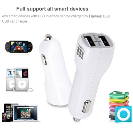 HAWEEL High Quality 2.1A + 1A Dual USB Ports Car Charger - LYDARZ