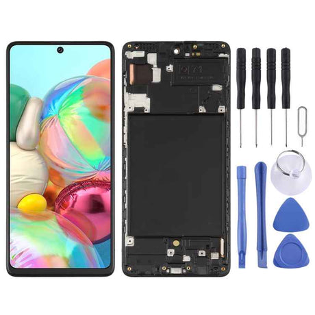 Original Super AMOLED Material LCD Screen and Digitizer Full Assembly with Frame for Galaxy A71, For Samsung Galaxy A71(Original with Frame)