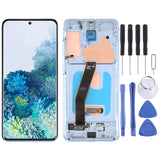 Original Dynamic AMOLED Material LCD Screen and Digitizer Full Assembly with Frame for Samsung Galaxy S20