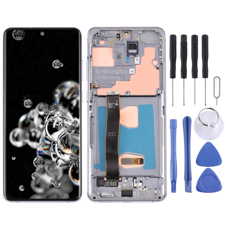 Original LCD Screen and Digitizer Full Assembly with Frame for Samsung Galaxy S20 Ultra