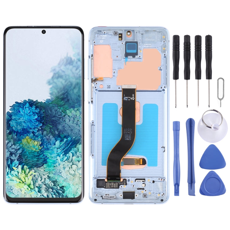 Original LCD Screen and Digitizer Full Assembly with Frame for Samsung Galaxy S20+ 5G SM-G986B/G985(Original)