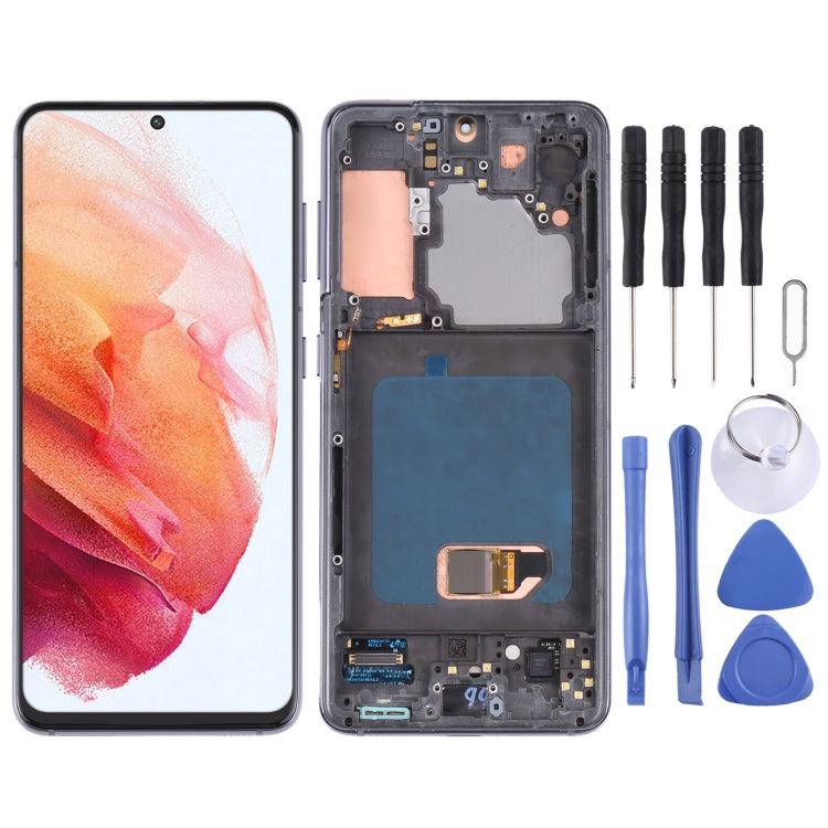 Original LCD Screen and Digitizer Full Assembly with Frame For Samsung Galaxy S21 4G/S21 5G SM-G990 SM-G991, For Samsung Galaxy S21 4G/S21 5G