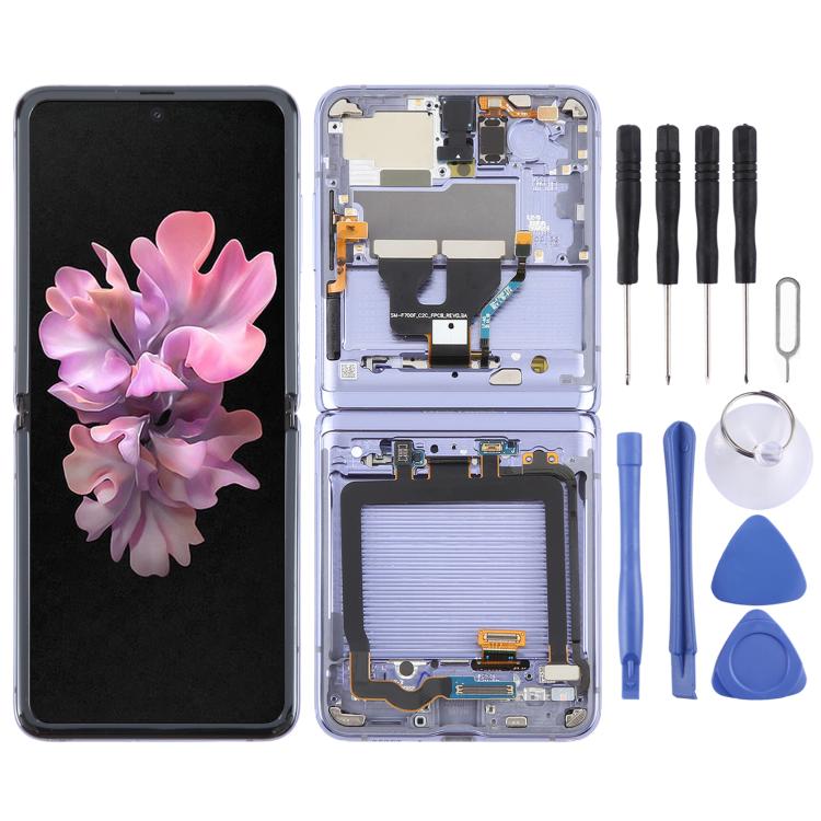 For Samsung Galaxy Z Flip SM-F700 LCD Screen Digitizer Full Assembly with Frame, For Samsung Galaxy Z Flip