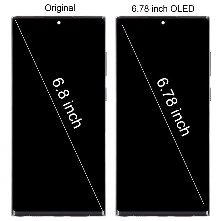 For Samsung Galaxy S22 Ultra 5G SM-S908U US Edition OLED LCD Screen Digitizer Full Assembly with Frame