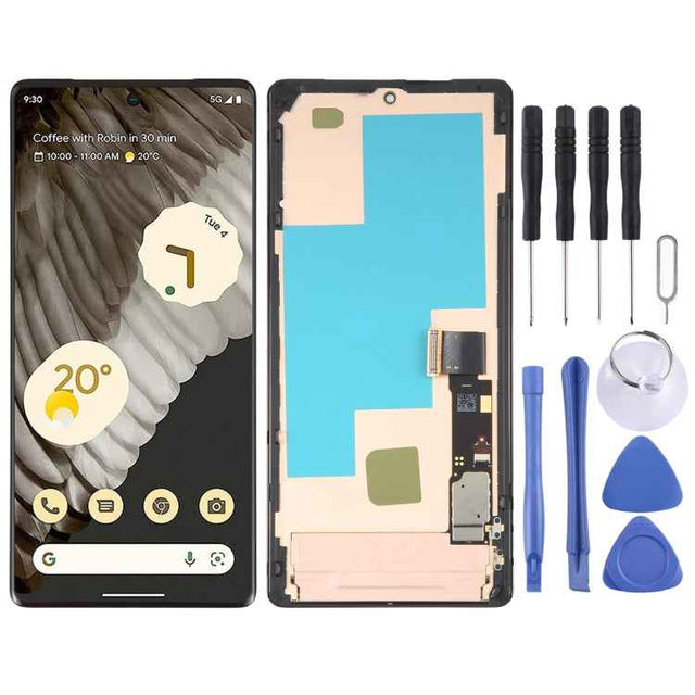 For Google Pixel 7 Pro GV4BC GE2AE Original AMOLED LCD Screen Digitizer Full Assembly with Frame, For Google Pixel 7 Pro(Original)