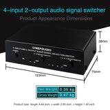 4 In 2 Out / 2 In 4 Out RCA Audio Signal Selector Switch Device with Remote Control