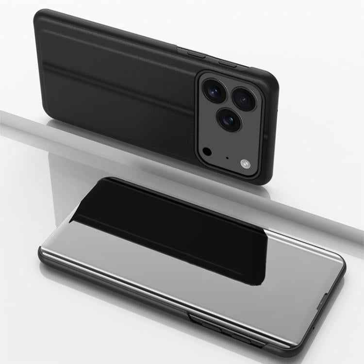 Plated Mirror Horizontal Flip Leather Phone Case with Holder