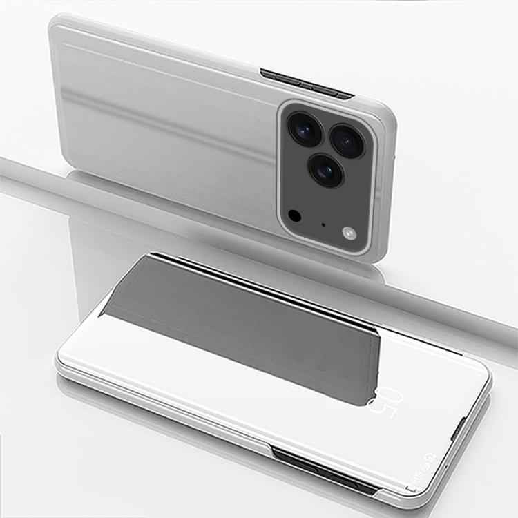 Plated Mirror Horizontal Flip Leather Phone Case with Holder