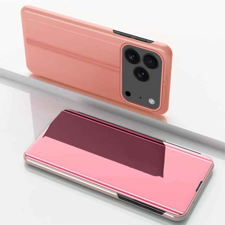 Plated Mirror Horizontal Flip Leather Phone Case with Holder