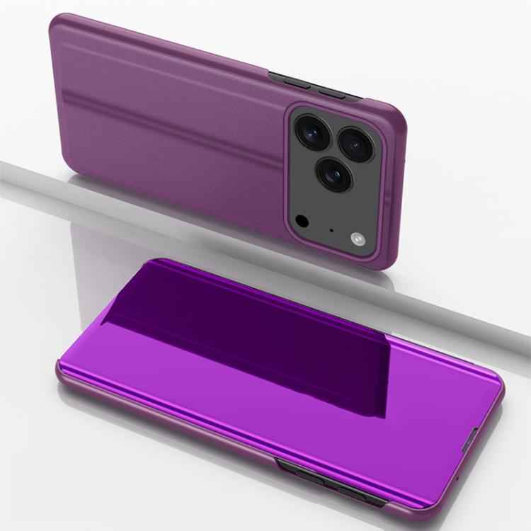 Plated Mirror Horizontal Flip Leather Phone Case with Holder