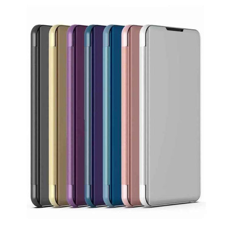 Plated Mirror Horizontal Flip Leather Phone Case with Holder