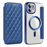 Shield Magsafe RFID Anti-theft Rhombus Leather Phone Case