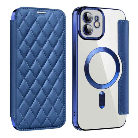 Shield Magsafe RFID Anti-theft Rhombus Leather Phone Case