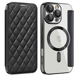 Shield Magsafe RFID Anti-theft Rhombus Leather Phone Case