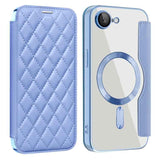 Shield Magsafe RFID Anti-theft Rhombus Leather Phone Case