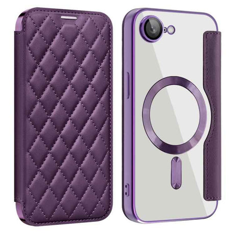 Shield Magsafe RFID Anti-theft Rhombus Leather Phone Case