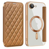 Shield Magsafe RFID Anti-theft Rhombus Leather Phone Case