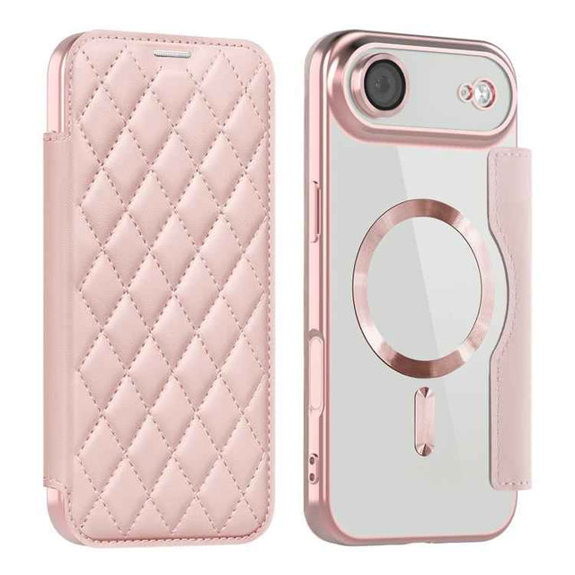 Shield Magsafe RFID Anti-theft Rhombus Leather Phone Case