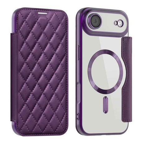 Shield Magsafe RFID Anti-theft Rhombus Leather Phone Case