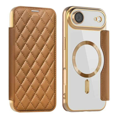 Shield Magsafe RFID Anti-theft Rhombus Leather Phone Case