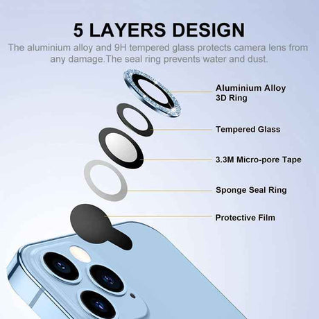 ENKAY Hat-Prince Glitter Rear Lens Aluminium Alloy Tempered Glass Film
