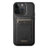 Suteni H15 MagSafe Oil Eax Leather Detachable Wallet Back Phone Case
