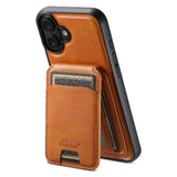 Suteni H15 MagSafe Oil Eax Leather Detachable Wallet Back Phone Case