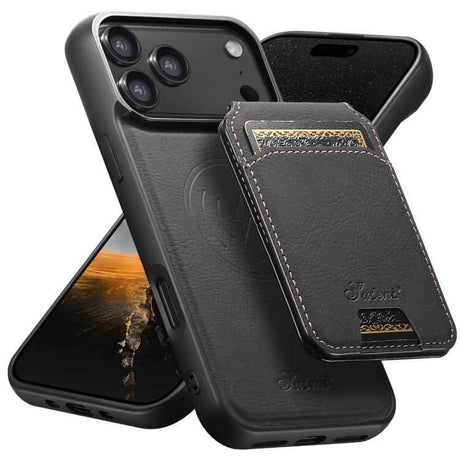 Suteni H16 Litchi Texture Leather Detachable Wallet Back Phone Case