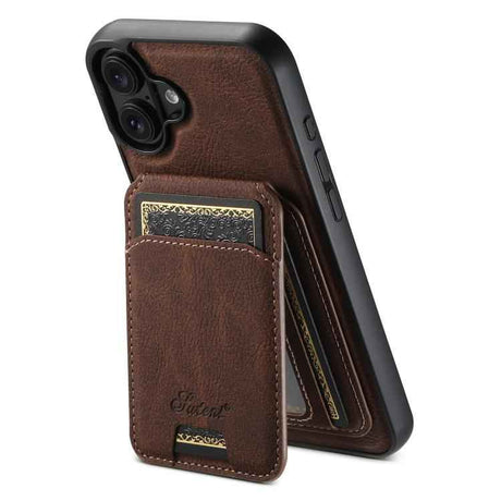 Suteni H16 Litchi Texture Leather Detachable Wallet Back Phone Case