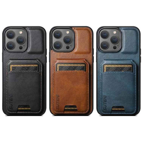 Suteni H02 Leather Wallet Stand Back Phone Case