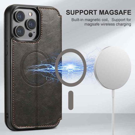 Suteni J05 Leather Magnetic MagSafe Phone Case