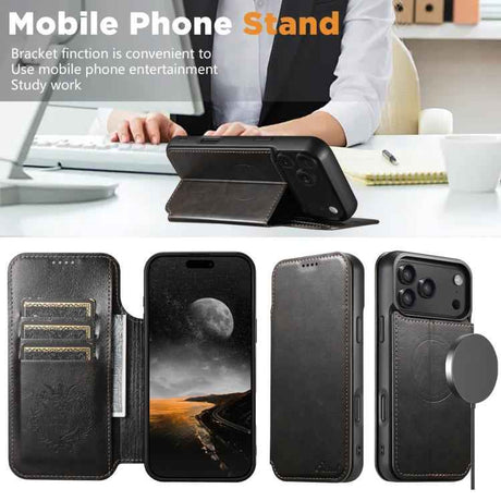 Suteni J05 Leather Magnetic MagSafe Phone Case