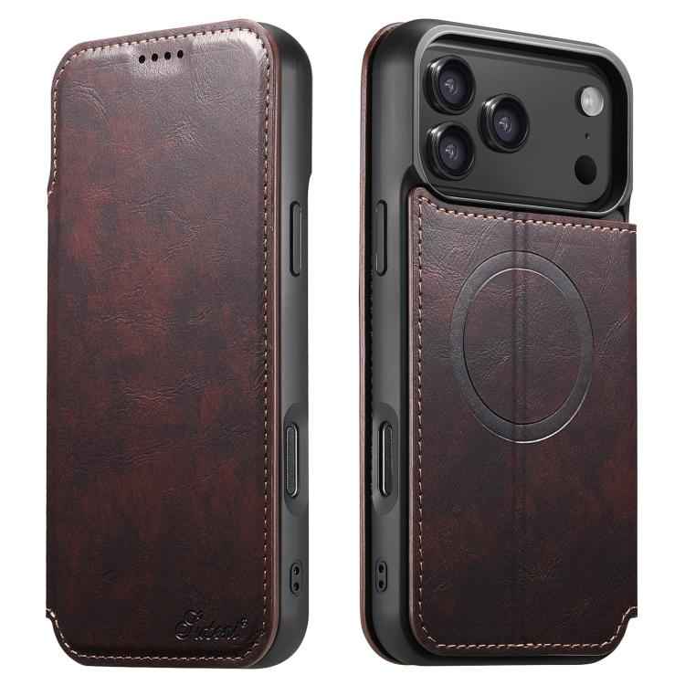 Suteni J05 Leather Magnetic MagSafe Phone Case