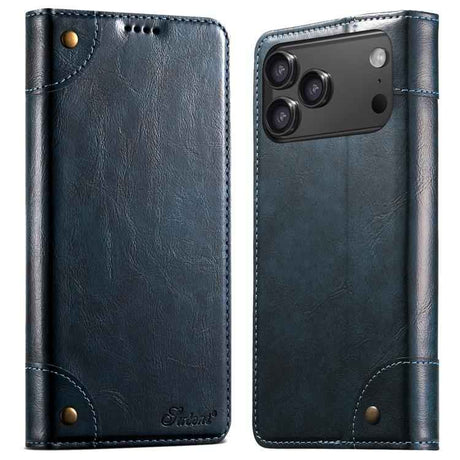 Suteni Baroque Calf Texture Buckle Wallet Leather Phone Case