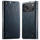 Suteni Baroque Calf Texture Buckle Wallet Leather Phone Case