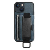 Suteni H13 Card Wallet Wrist Strap Holder PU Phone Case