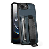 Suteni H13 Card Wallet Wrist Strap Holder PU Phone Case