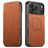 Suteni J06 Retro Matte Litchi Texture Leather MagSafe Phone Case