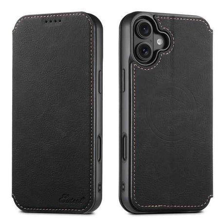 Suteni J06 Retro Matte Litchi Texture Leather MagSafe Phone Case
