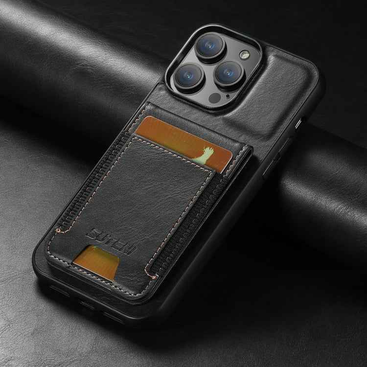 Suteni H03 Oil Wax Leather Wallet Stand Back Phone Case
