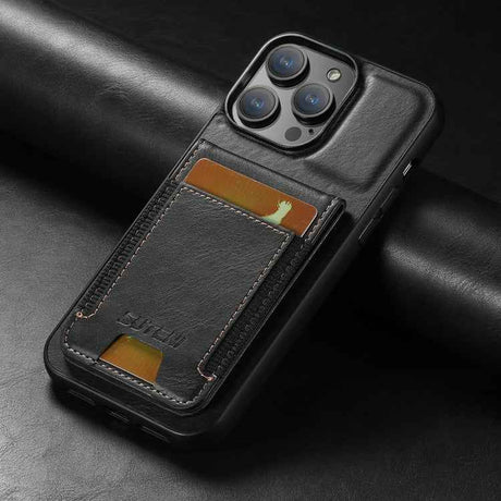 Suteni H03 Oil Wax Leather Wallet Stand Back Phone Case