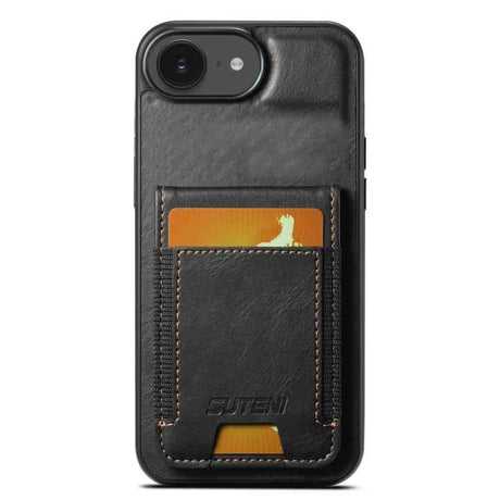 Suteni H03 Oil Wax Leather Wallet Stand Back Phone Case