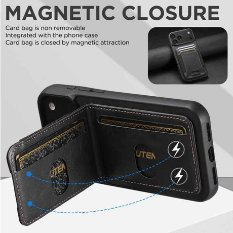 Suteni H03 Oil Wax Leather Wallet Stand Back Phone Case