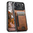 Suteni H03 Oil Wax Leather Wallet Stand Back Phone Case