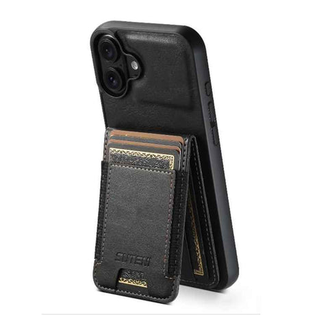 Suteni H03 Oil Wax Leather Wallet Stand Back Phone Case