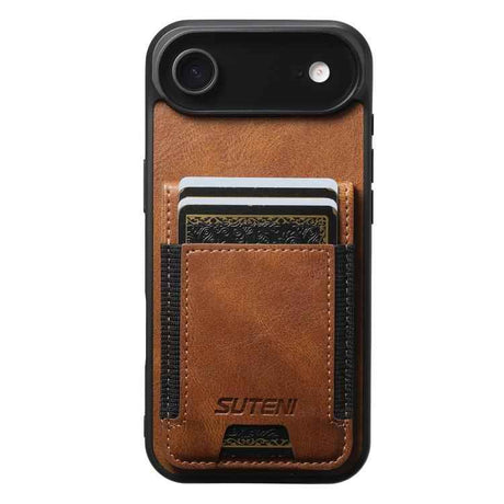 Suteni H03 Oil Wax Leather Wallet Stand Back Phone Case